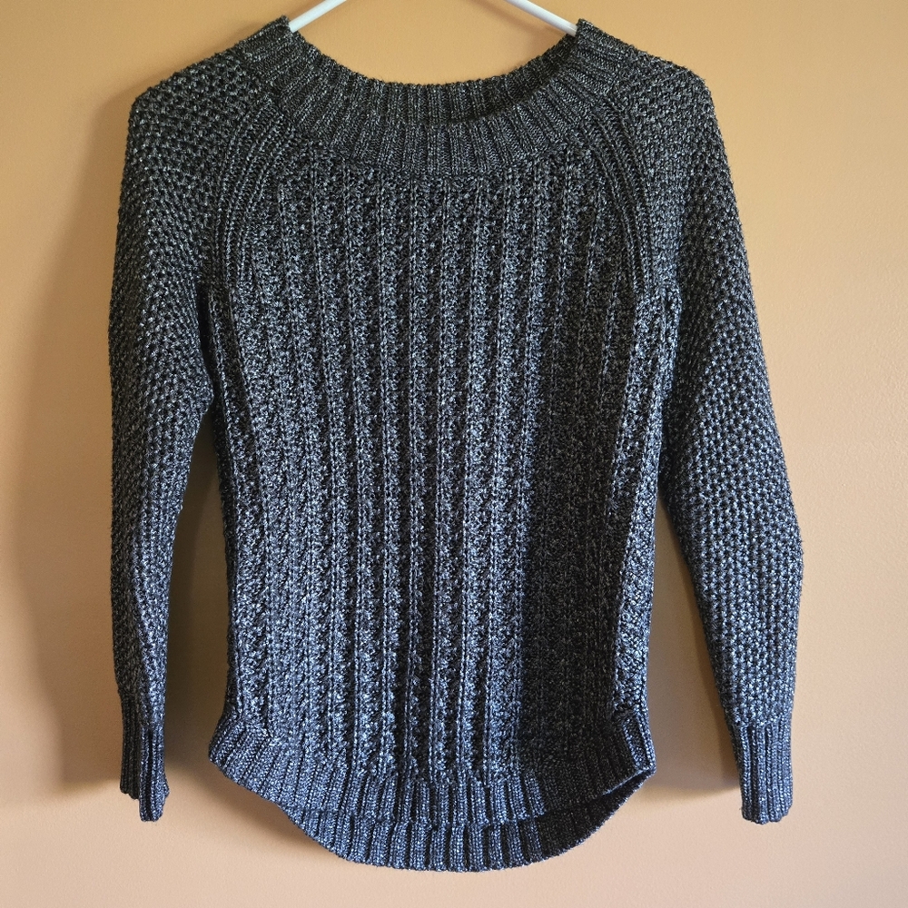 Calvin Klein Jeans Dark Gray Metallic Knit Sweater PTP=16.5"